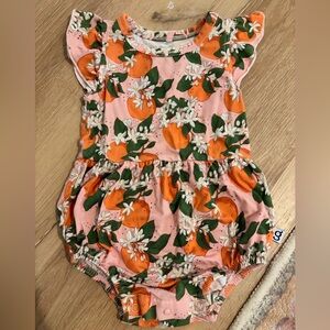 Adorable Pink and Orange Floral Bodysuit
